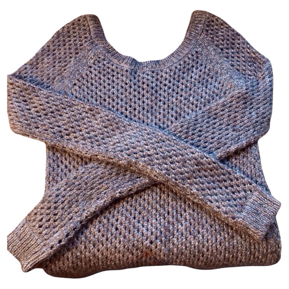 Splendid Sweater Metallic Wool Blend Textured Knit | Sparkle Luxe - Picture 10 of 11